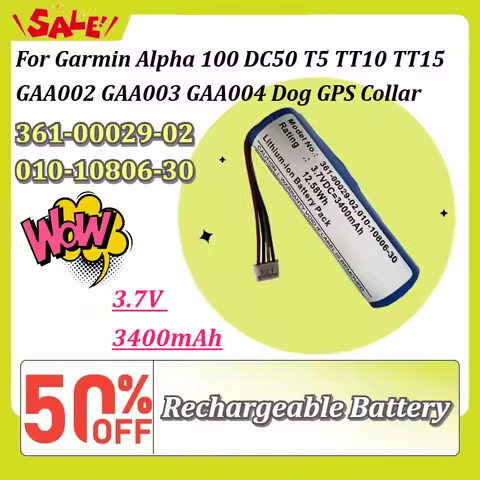 New 361-00029-02 010-10806-30 3.7V 3400mAh Dog GPS Collar Battery For Garmin Alpha 100 DC50 T5 TT10 