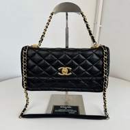 chanel 黑金cf 豆腐堡鏈條包
