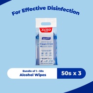 Alcean 75% Classic Alcohol Wipes - Single Pack | 50's x 3 Packs