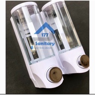 PUTIH Minimalist DOUBLE Liquid soap Holder White Agusto-soap Dispenser E07