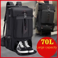 Men Bag Travel Backpack Men Boarding Leisure Backpack Travel Large Size School Bag 70 Liter L Large 