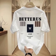 2026 Short-Sleeved T-Shirt Men Women Street Wear American Retro Loose Simple Half-Sleeved Letter Pri