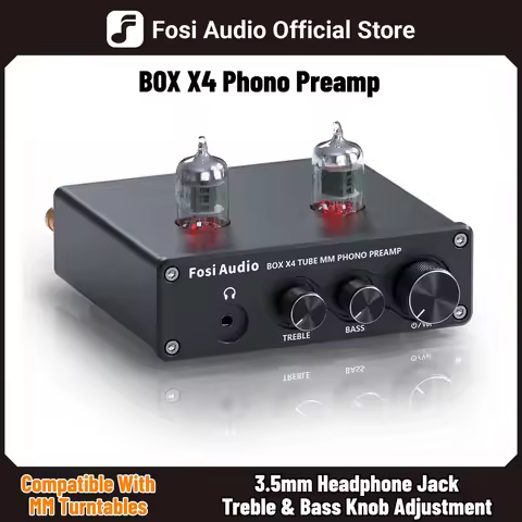 Fosi Audio Phono Preamp for Turntable Phonograph Preamplifier With 5725W Vacuum Tube Amplifier HiFi