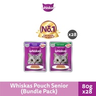 Whiskas Pouch Wet Cat Food For Senior Cat Tuna / Mackerel 80g (28 Packs)