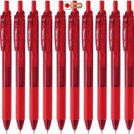 【Direct from Japan】Pentel Gel Ink Ballpoint Pen Energel S 0.5mm Red 10 Pack BLN125-B