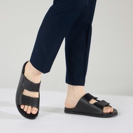 Dép Nam MWC 7921 - Dép Nam 2 Quai Ngang Lót Dán Chất Liệu Da Trơn Bền Đẹp