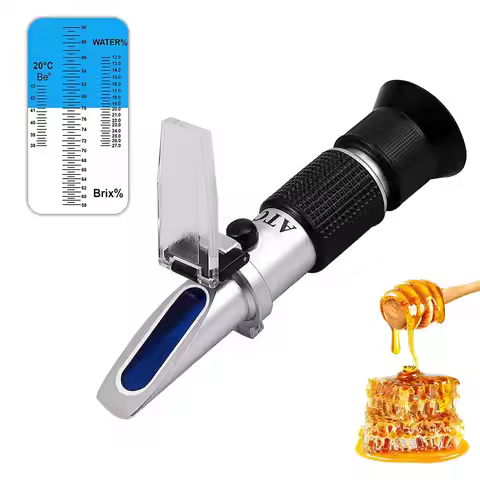 3-in-1 Uses, 58-90% Brix Scale Range Honey Moisture Tester Honey Refractometer for Honey Moisture, B