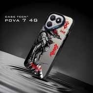 Tecno Pova 7 4G Case Tecno Premium Matte Softcase Hybrid IMD Plate Hologram Black HB5