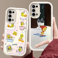 Case for OPPO Reno A94 A95 5 A55 A74 A92 A52 4 6 A72 A16s A16 A54S 5G Soft White E97 Tweety