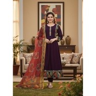 ANARKALI GOWN WITH FLORAL DUPATTA (NO PANT)