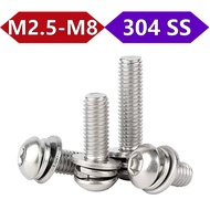 Pan Head Hex Combo Screws M2.5-M8 SUS304 Stainless Steel for Electronics 【BY-XMB】