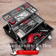 Three-Layer Tool Storage Box, Multifunctional Foldable Storage Box, Household Hardware Tool Handheld