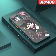 JIUMOO เคสปลอกสำหรับ Samsung กาแลคซี J6 2018 J6บวก2018 J6เคส J600ชั้นหนึ่งพร้อมเคสแข็งมีน้ำค้างแข็งโปร่งใสลายการ์ตูน Kuromi ขอบด้านข้างเคสซิลิโคนรูปสี่เหลี่ยมฝาหลังเต็มรูปแบบเคสป้องกันเคสมือถือกันกระแทกกล้องดีไซน์ใหม่