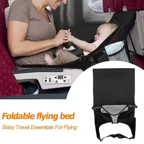 Travel Airplane Bed For Baby Pedals Kids Seat Extender With Side Pocket Portable Car Hammock Travel 