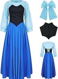 AYYOHON Ariel Costume for Women Mermaid Princess Dress Halloween Party Cosplay Birthday Fancy Dress 