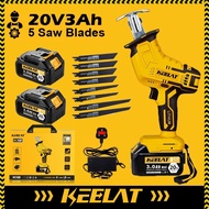 KEELAT Cordless  Reciprocating Saw Electric Saw for Cutting Wood Hand Saw Power Woodworking Metal Cu