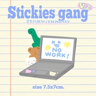 Stickies gang V2 สติกเกอร์พรีเมียมขายแยกชิ้น ชิ้นบิ๊กเบิ้มสำหรับติดไอแพต โน้ตบุ้ค | Stickwithme4ev