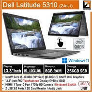 DELL LATTITUDE 5310 TOUCH / NON TOUCH(1 YEAR WARRANTY T&C)14" FHD Core i5-10th Gen Win 11 Pro