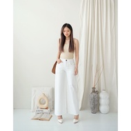 C5X Jeans - Amara Straight Jeans Culottes White hipster model White baggy Jeans/ 32672