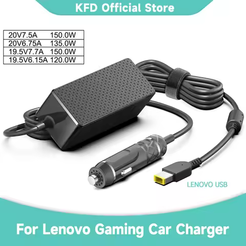 150W 135W 20V6.75A 20V7.5A Laptop DC Car Charger for Lenovo Legion Y9000 Y7000P Y520-15IKBA Y520-15I