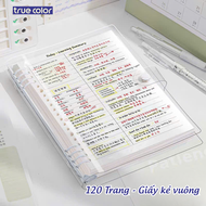 Sổ Còng thay được giấy A5 B5 8 chấu bìa nhựa dẻo trong suốt không vướng tay có thể chứa được 300-400