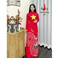 (A340) Đồng phục áo dài sao vàng rẻ và đẹp - Áo Dài Đan Linh