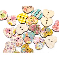 Decorative wooden buttons wooden button DIY scrapbook wood love wooden buttons