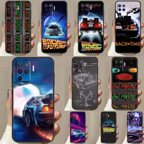 Back To The Future Time Machine Case For OPPO A54 A74 A94 A83 A91 A93 A5 A9 A31 A53 2020 A15 A52 A72