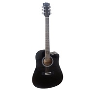 Caesar X-410C-BK Budget Beginner 41-inch Cutaway Body Acoustic Guitar - Black