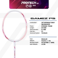 PROTECH Badminton Racket - GAMEZ P5 | 4UG1 | MAX 32lbs (FREE String + Grip + Bag)