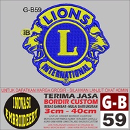 G-B59 LIONS INTERNATIONAL LOGO EMBROIDERY PATCH - INNOVATION EMBROIDERY TESTIMONI