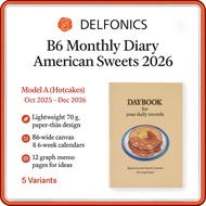 DELFONICS 2026 B6 Monthly Planner / Schedule Book – American Sweets Collection (Oct 2025-Dec 2026) |