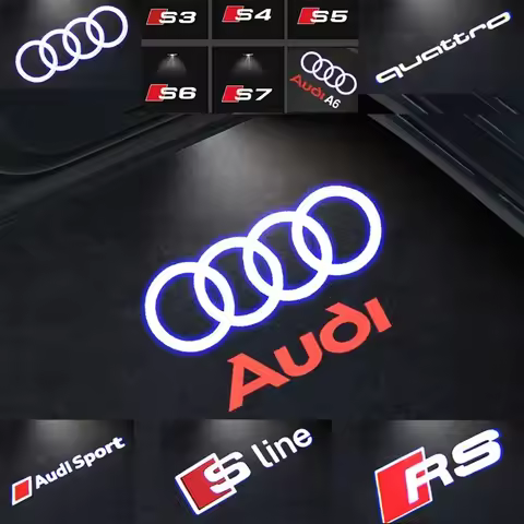 2pcs Car Door Welcome Lights for Audi A1 A3 8P 8V A4 A5 A6 A7 A8 Q3 Q5 Q7 Q8 Sline TT S3 S4 S5 Logo 