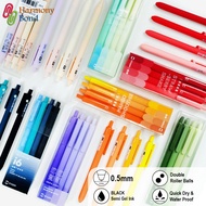 CHOPIN Retractable Sign Pen -  4pcs Black Color Semi Gel Pen | School Office Stationery Writing Mult