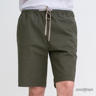 GALLOP : Mens Wear CASUAL SHORTS  กางเกงขาสั้นเอวยางยืด รุ่นต่อขอบ GS9024 สี Deep Green - เขียว / รา