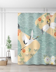 Japanese-Style Japanese Style Fortune Polyester Waterproof Mildew-Proof Shower Curtain Door Curtain Thickened Partition Curtains Crane Carp Japanese Style Curtain