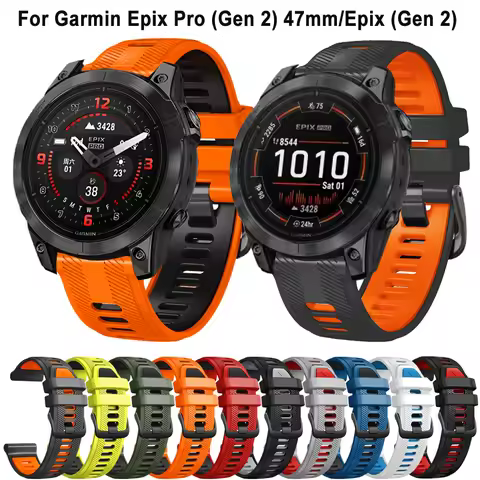 22mm Silicone Strap For Garmin Epix Pro (Gen 2) 47mm / Epix 2 Replacemet Bracelet For Forerunner 965