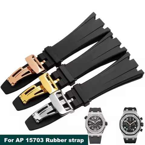 High quality Rubber watch strap 28mm watchband for AP 15703 26470SO Royal Oak offshore men's sports 