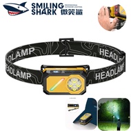 SMILING SHARK LED Mini Headlight Induction Small Head Lamp 6Mode Hat Lamp Type-c Rechargeable Waterp