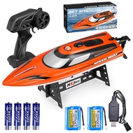 RC Boat with LED Light for Pools and Lakes, 2.4GHz 20+MPH Fast Remote Control Boat for Kids and Adul