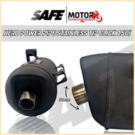 ✹ ♝ ۞ HERO POWER PIPE STAINLESS TIP FOR CLICK 125/CLICK 150 MADE IN THAILAND