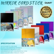 Quaff Mirror Cardstock Paper A4 250gsm 10 Sheets Glossy Finish for DIY & School Projects Cardstock P