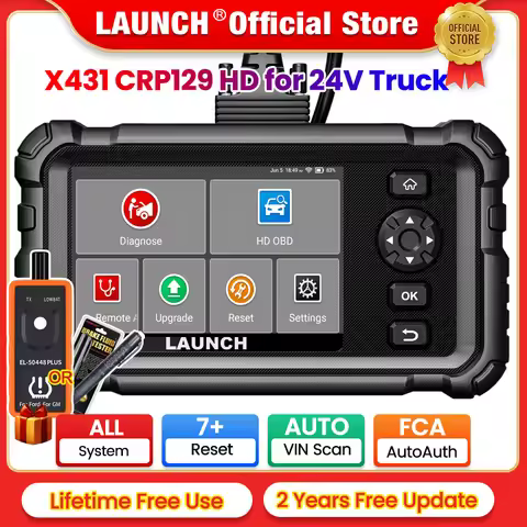 LAUNCH X431 CRP129 HD 24V Truck Diagnostic Tools Heavy Duty OBD All System Scanner DPF AdBlue 7 Rese