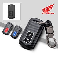 Carbon Fiber ABS Auto key Cover For Yamaha Honda NMAX XMAX NVX155 AEROX155 QBIX125 2/3 Buttons key Case Shell Set