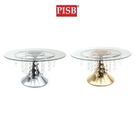 Y030302 Chrome Glass Base Tray With Crystal / Dulang Hantaran Perkahwinan