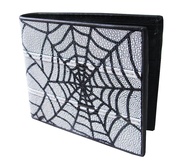 Genuine Stingray Bifold Wallet Spider Net Design กระเป๋าสตางค์หนังปลากระเบนแท้ ชาย-หญิง