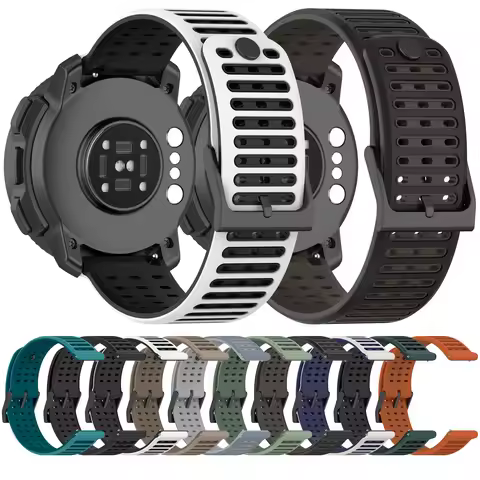 22mm Watch Strap For Suunto Vertical 2 Sport Silicone Double Colors Bracelet For Suunto RACE 2 S/Run