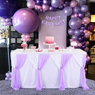 Suppromo 9ft Purple Table Skirts for Rectangle Tables or Round Table Tulle Tablecloth Lavender Tutu 