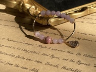 【晨曦的薔薇。水晶手鏈】薔薇輝石、紫鋰輝|玫瑰石、鋯石吊墜