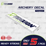 TenXion Archery Decal Sticker Label Transparent 15x5cm Anak Panah Memanah Tension Tradisional Compou